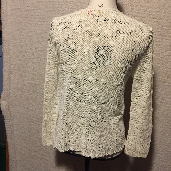 Vintage Ivory Handmade Crocheted cotton sweater Shanghai China - Picture 4 of 6